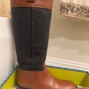 Tory Burch Charcoal Almond Lowell 2 Riding Boot- Brand New In box